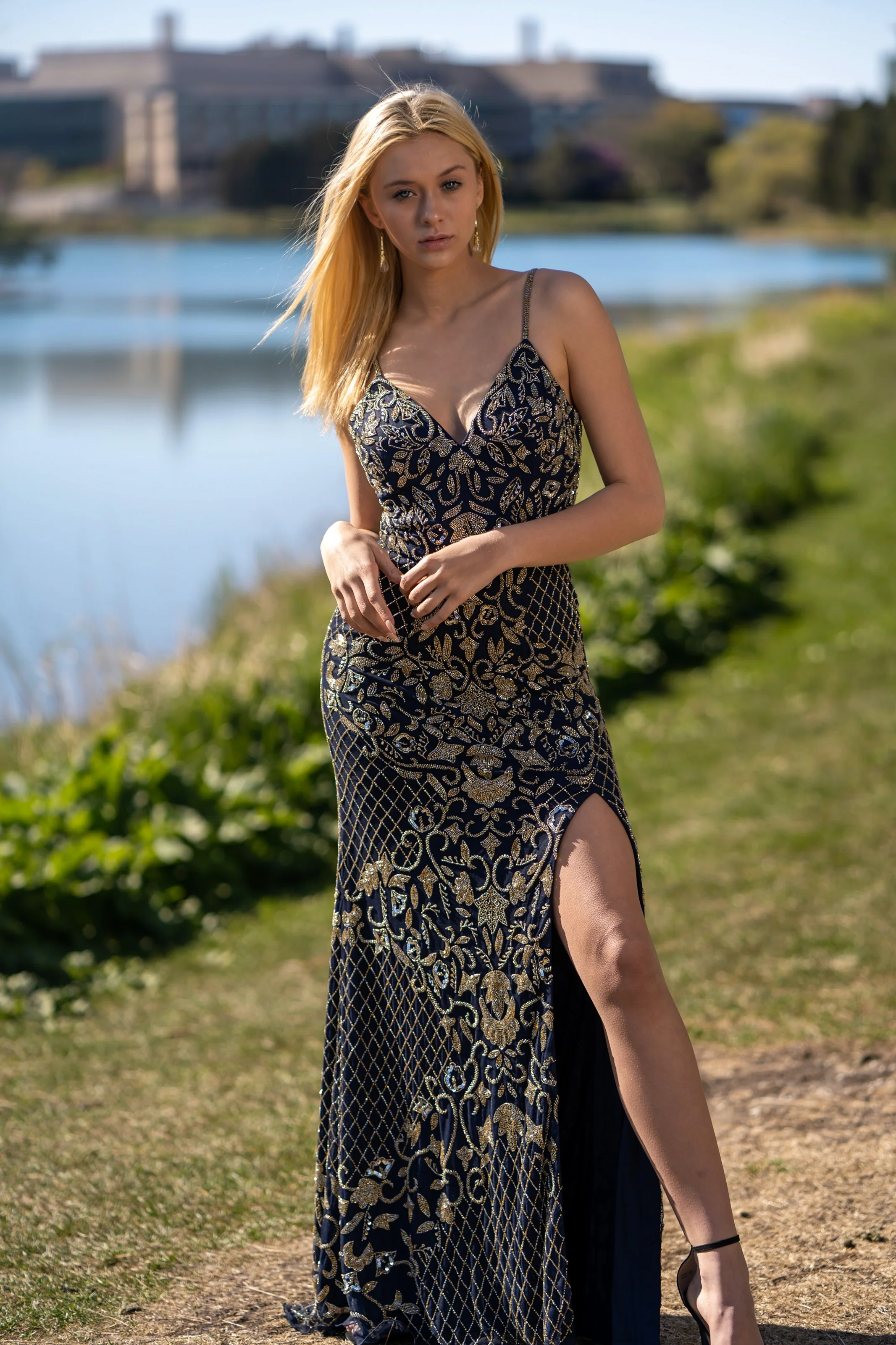 Beaded Tank Dress with Slit - OUTLET - Image 7
