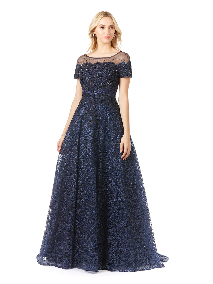 Sheer Off Shoulder Ball Gown | Lara 29765 - Image 5