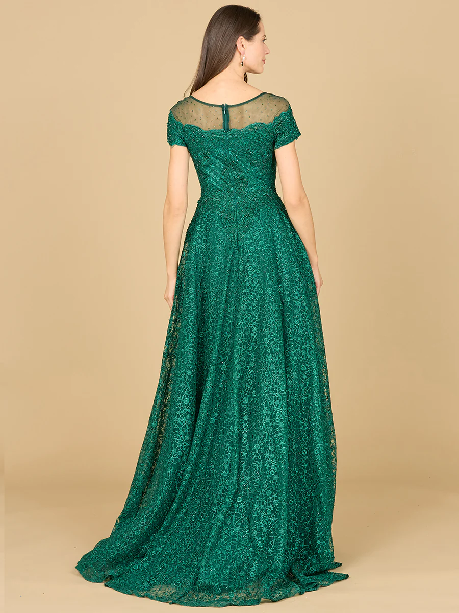 Sheer Off Shoulder Ball Gown | Lara 29765 - Image 7